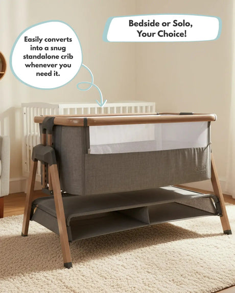 Sona Bedside & Co-Sleeping Crib - Grey