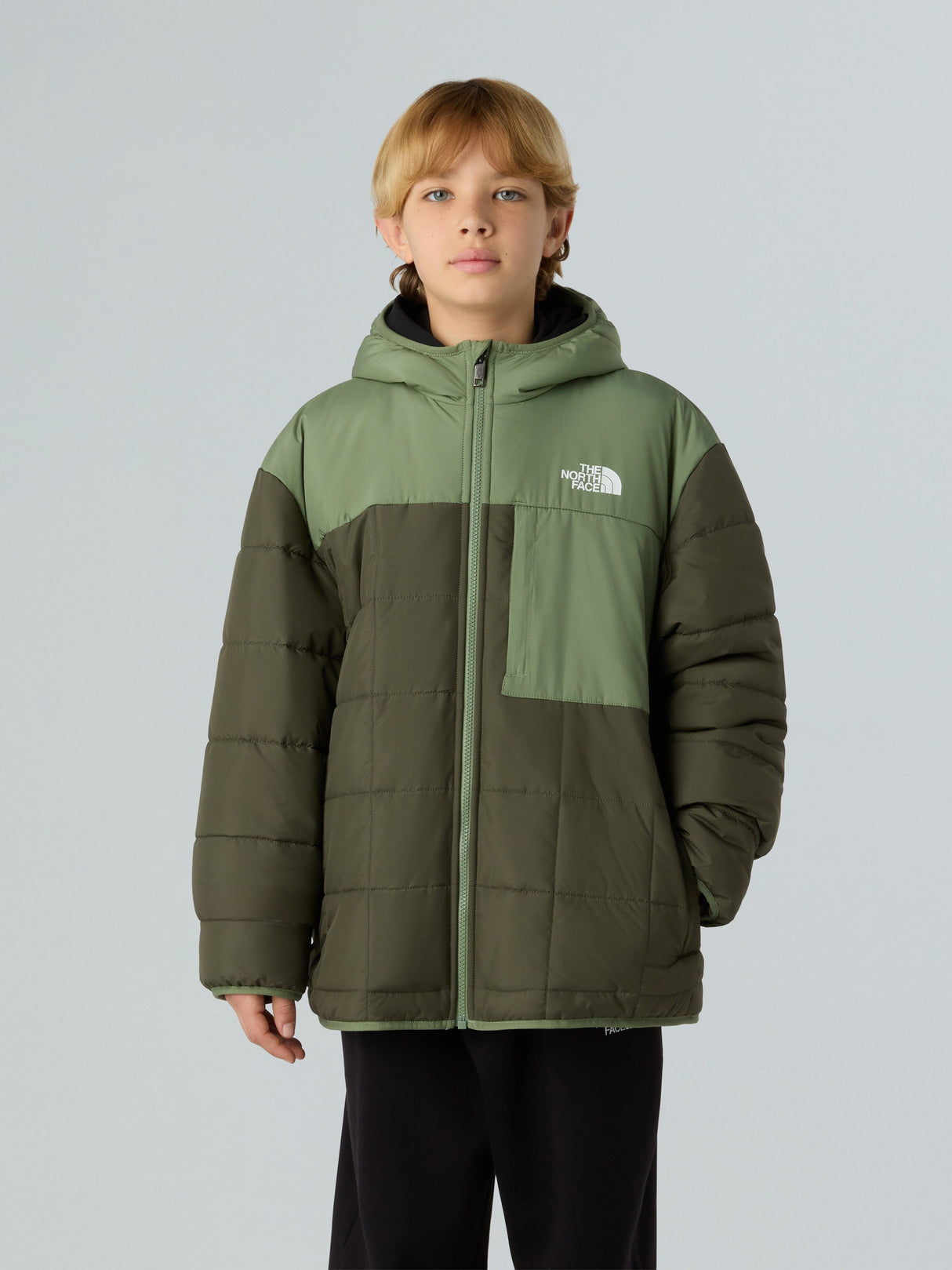 The North Face Boys Reversible Shasta Hooded Jacket in Green