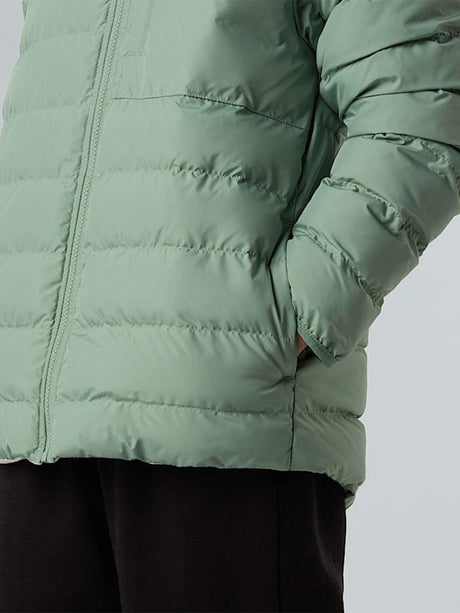 The North Face Girls Reversible Perrito Hooded Jacket in Green