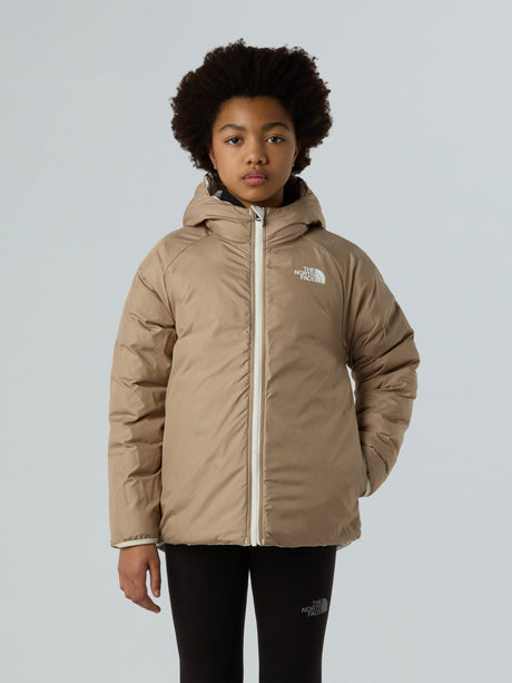 The North Face Girls Reversible Perrito Hooded Jacket in White