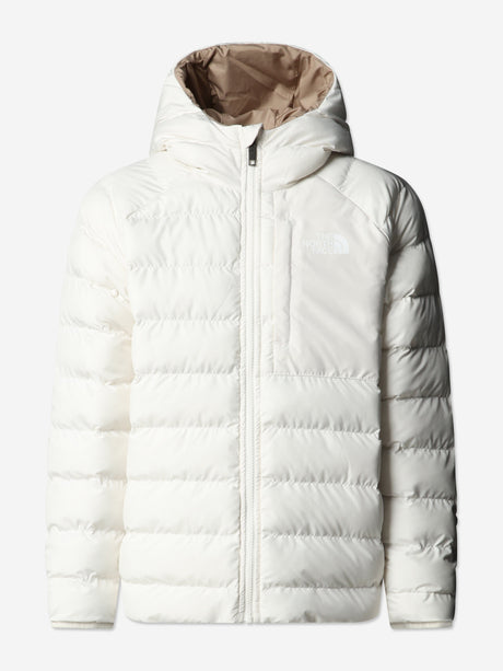 The North Face Girls Reversible Perrito Hooded Jacket in White