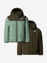 The North Face Kids Reversible Shasta Hooded Jacket in Green
