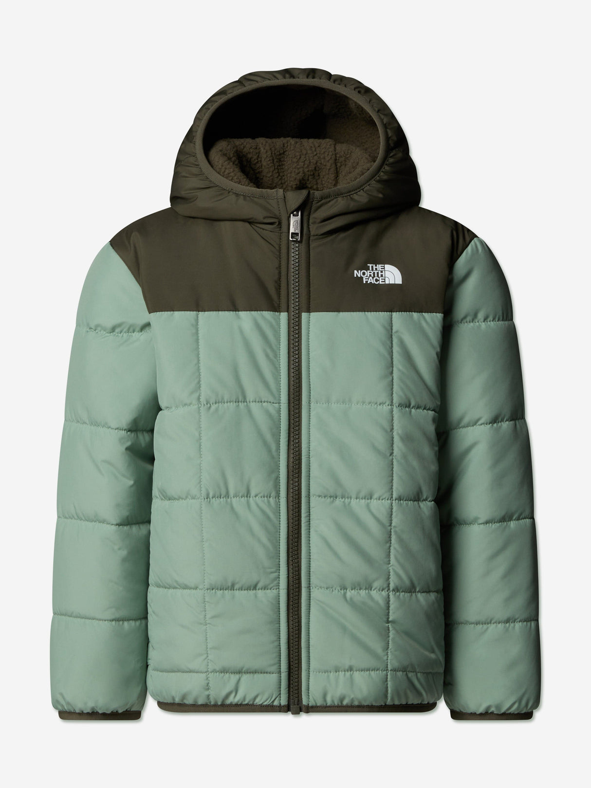 The North Face Kids Reversible Shasta Hooded Jacket in Green