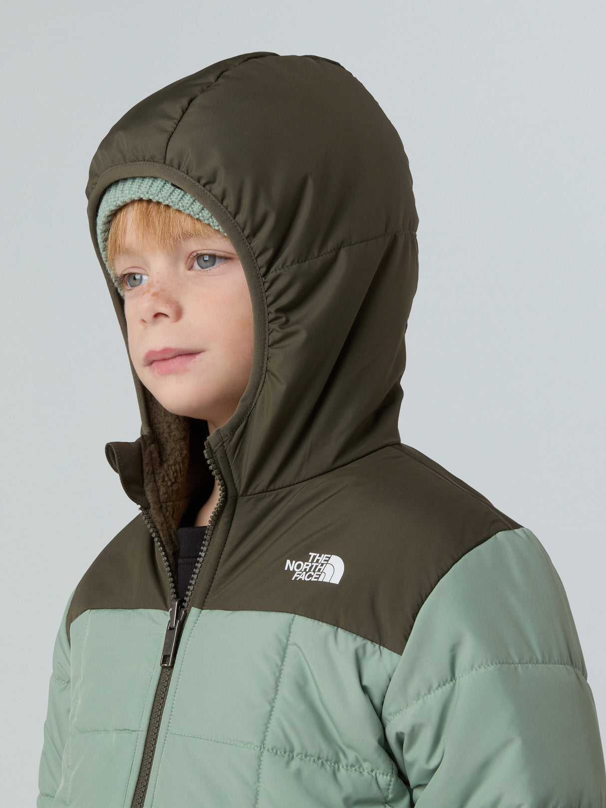 The North Face Kids Reversible Shasta Hooded Jacket in Green