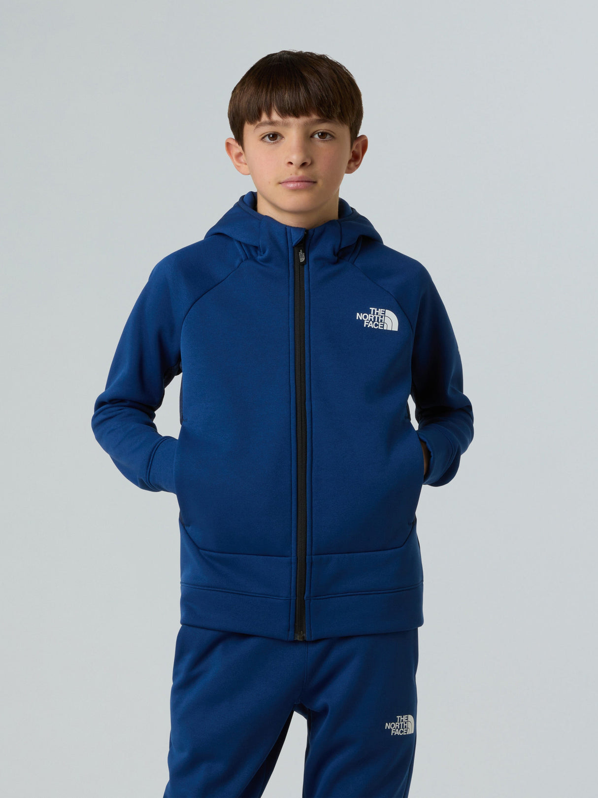 The North Face Boys Mountain Athletics Full Zip Hoodie in Blue
