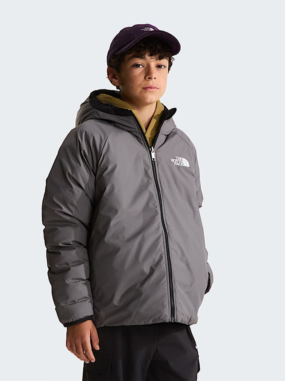 The North Face Boys Reversible Perrito Hooded Jacket in Black