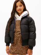 Tommy Hilfiger Girls Reversible Puffer Bomber in Black