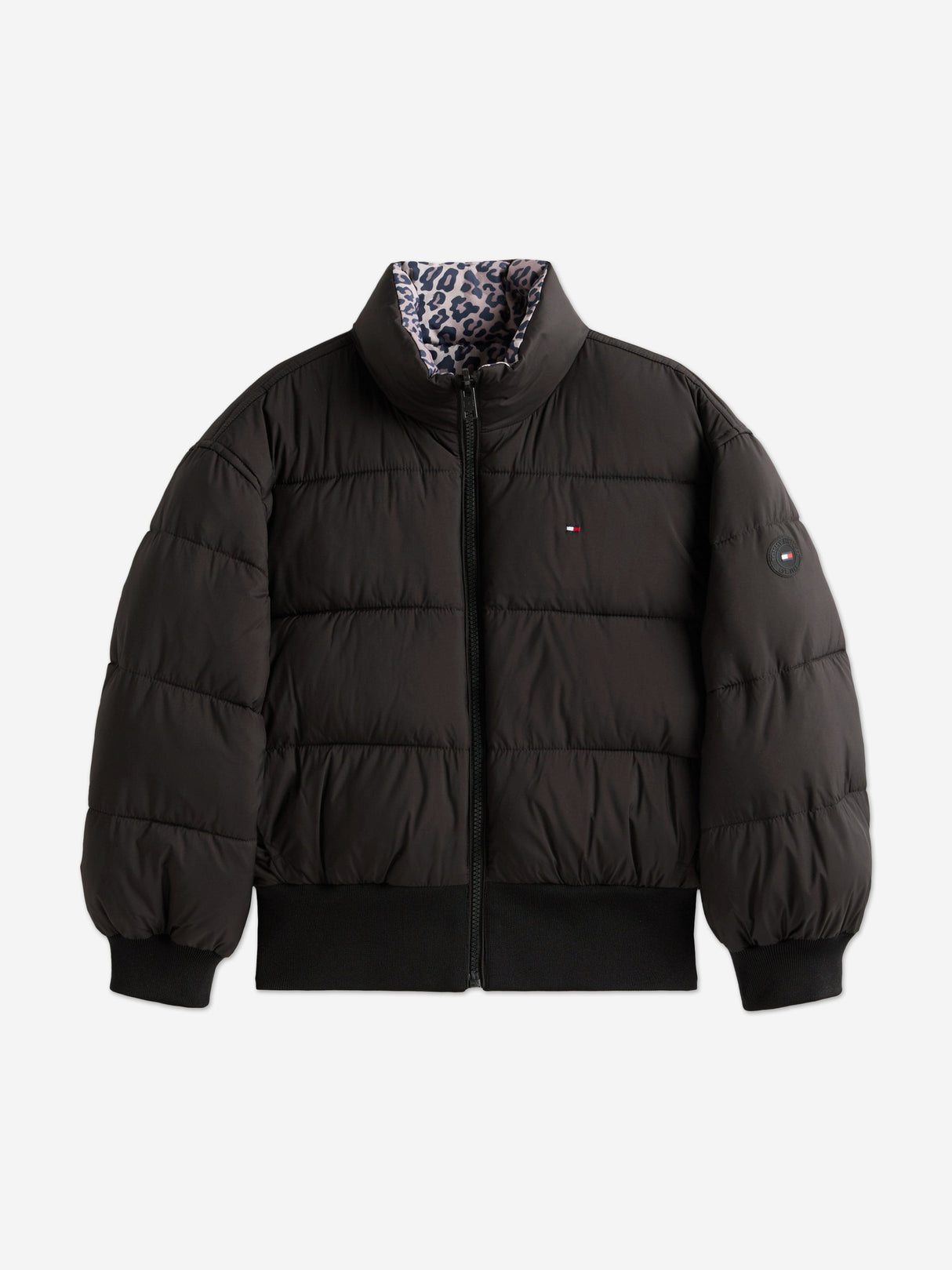 Tommy Hilfiger Girls Reversible Puffer Bomber in Black