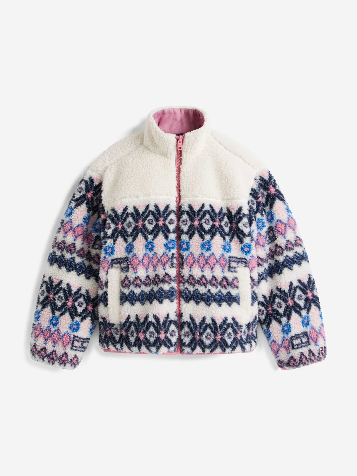Tommy Hilfiger Girls Fair Isle Teddy Jacket in Ivory