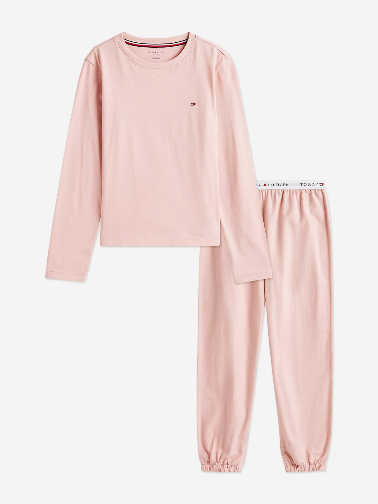 Tommy Hilfiger Girls Long Sleeve Cuffed PJ Set in Pink