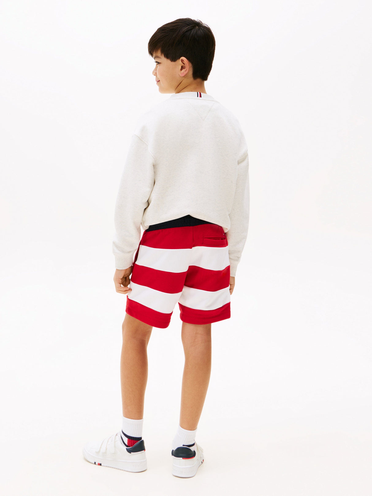 Tommy Hilfiger Boys Flag All Over Stripe Shorts in Red