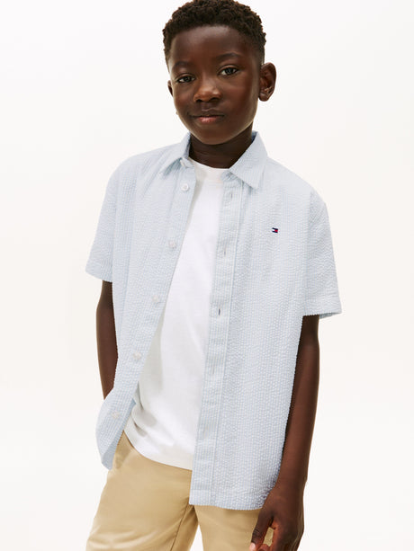 Tommy Hilfiger Boys Seersucker Shirt in Blue