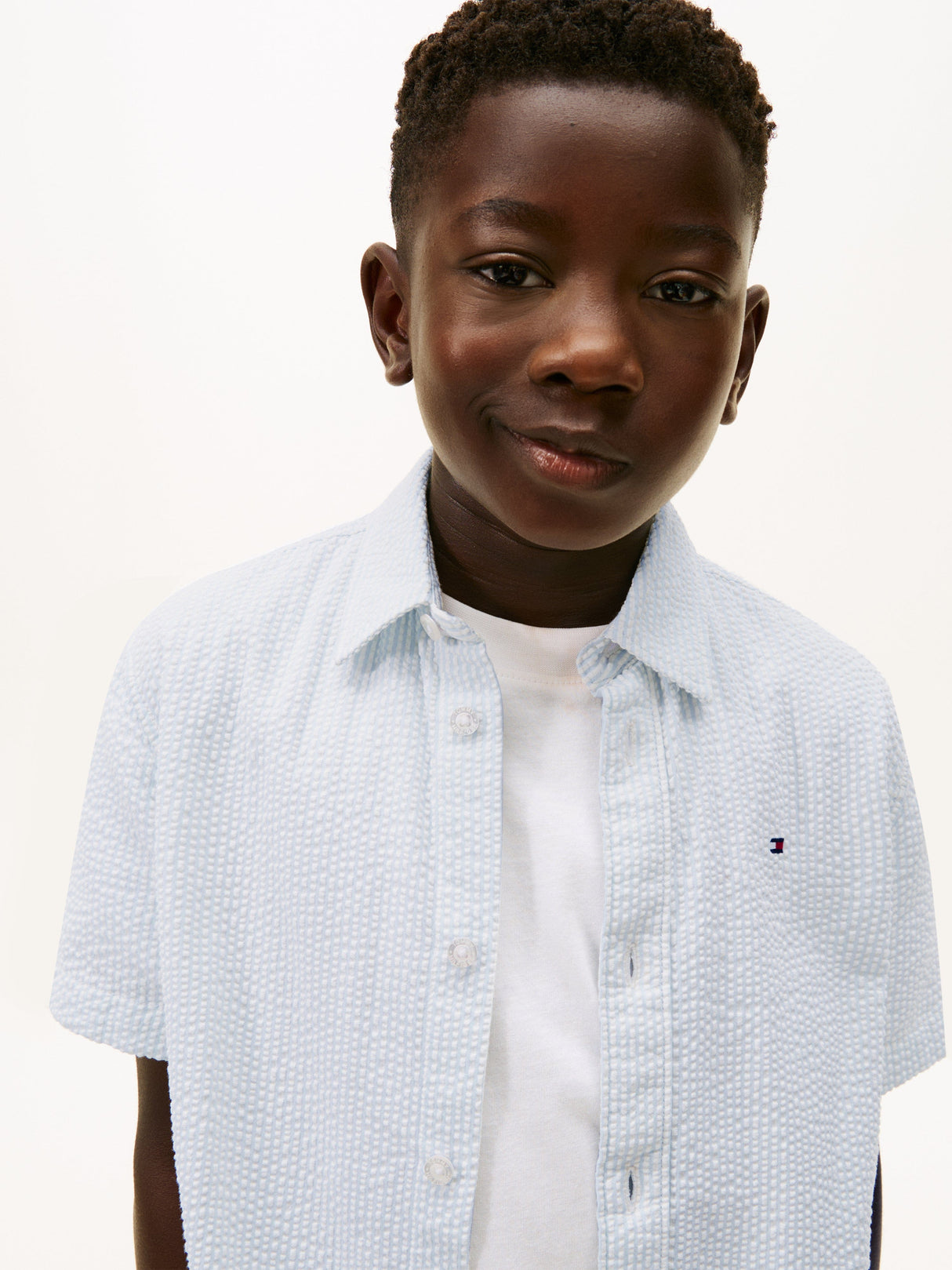 Tommy Hilfiger Boys Seersucker Shirt in Blue
