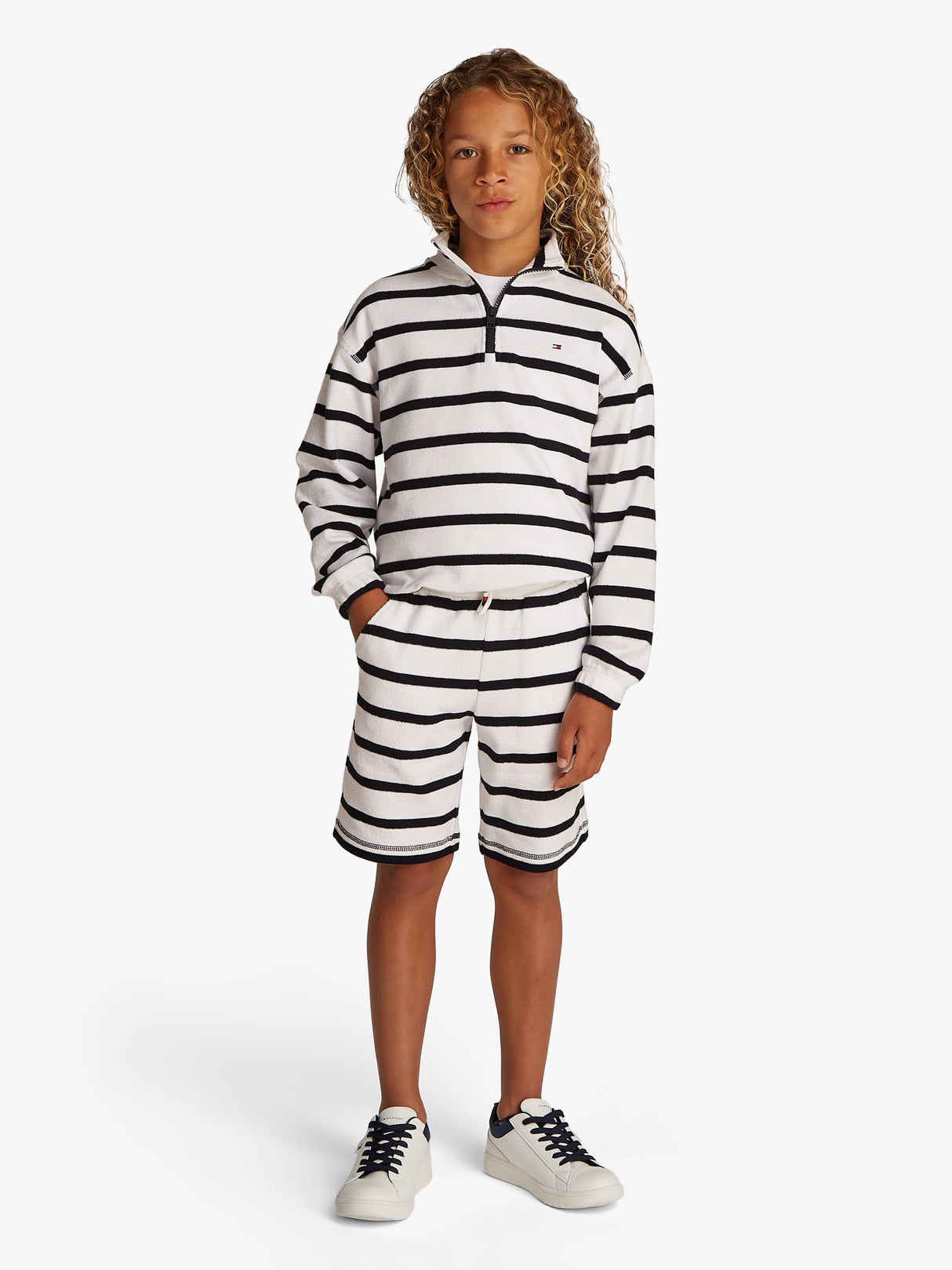 Tommy Hilfiger Boys Breton Stripe Shorts in White
