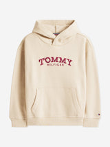 Tommy Hilfiger Boys Monotype Print Hoodie in Beige
