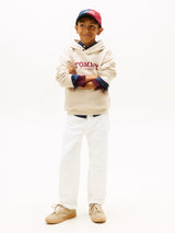 Tommy Hilfiger Boys Monotype Print Hoodie in Beige