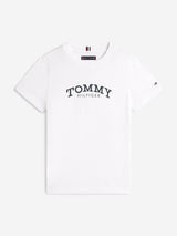 Tommy Hilfiger Boys Monotype Print Graphic T-Shirt in White