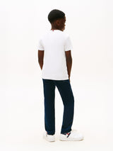 Tommy Hilfiger Boys Monotype Print Graphic T-Shirt in White