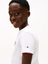 Tommy Hilfiger Boys Monotype Print Graphic T-Shirt in White