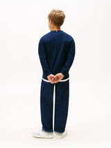 Tommy Hilfiger Boys Monotype Print Long Sleeve T-Shirt in Navy