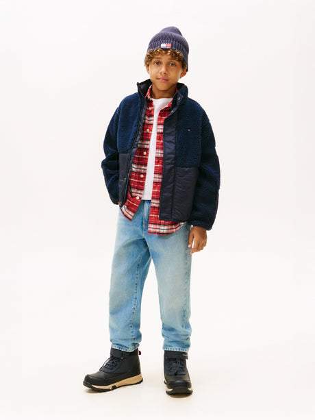 Tommy Hilfiger Boys Teddy Quilted Bomber Jacket in Navy