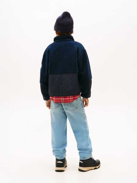 Tommy Hilfiger Boys Teddy Quilted Bomber Jacket in Navy