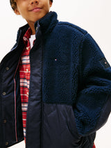 Tommy Hilfiger Boys Teddy Quilted Bomber Jacket in Navy