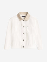 Tommy Hilfiger Boys Heritage Flag Denim Trucker Jacket in White