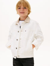 Tommy Hilfiger Boys Heritage Flag Denim Trucker Jacket in White