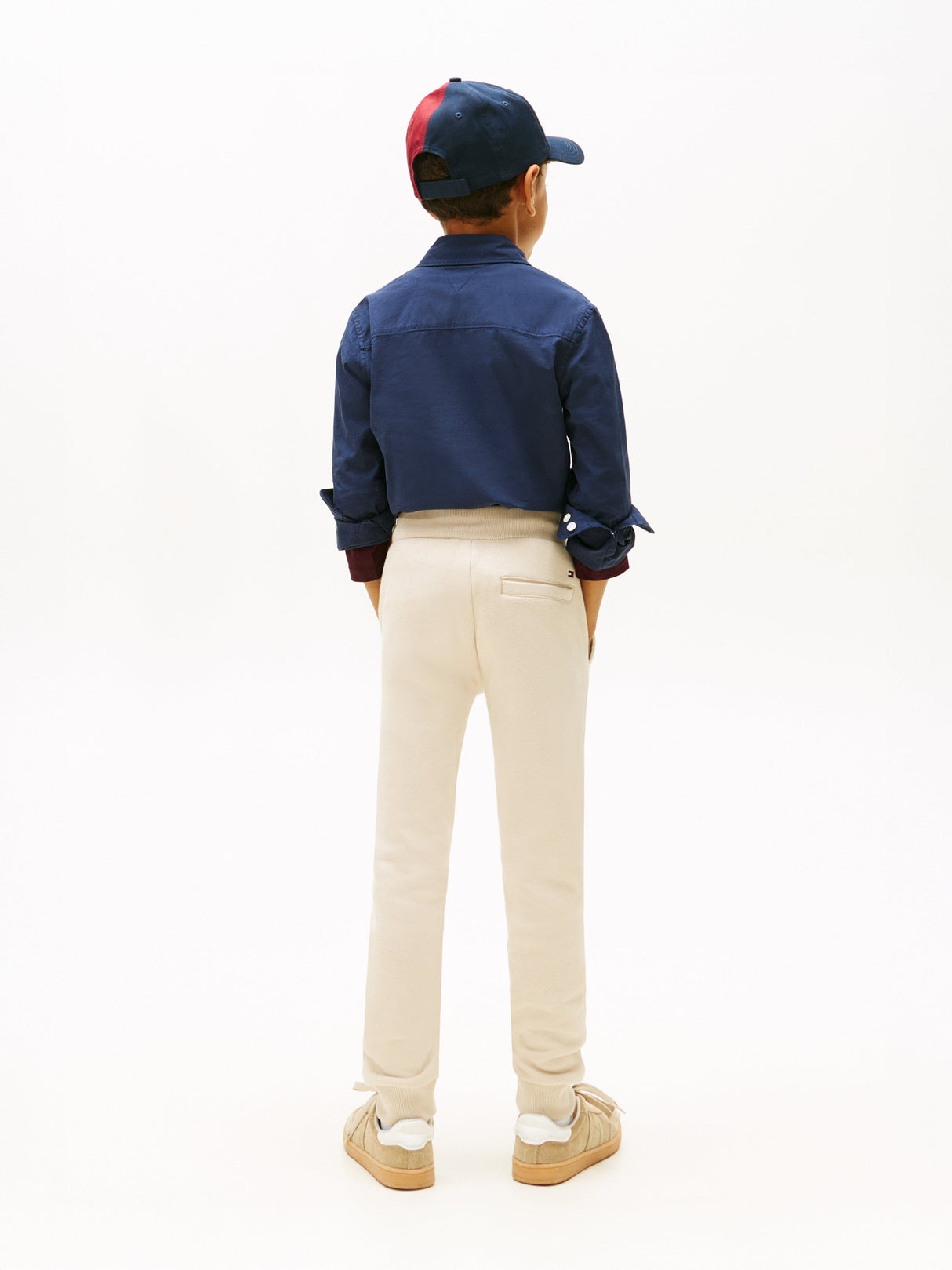 Tommy Hilfiger Boys Monotype Print Joggers in Beige