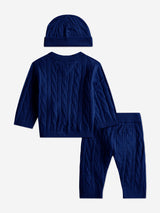 Tommy Hilfiger Baby Boys Cable Knit Trouser Gift Set in Navy