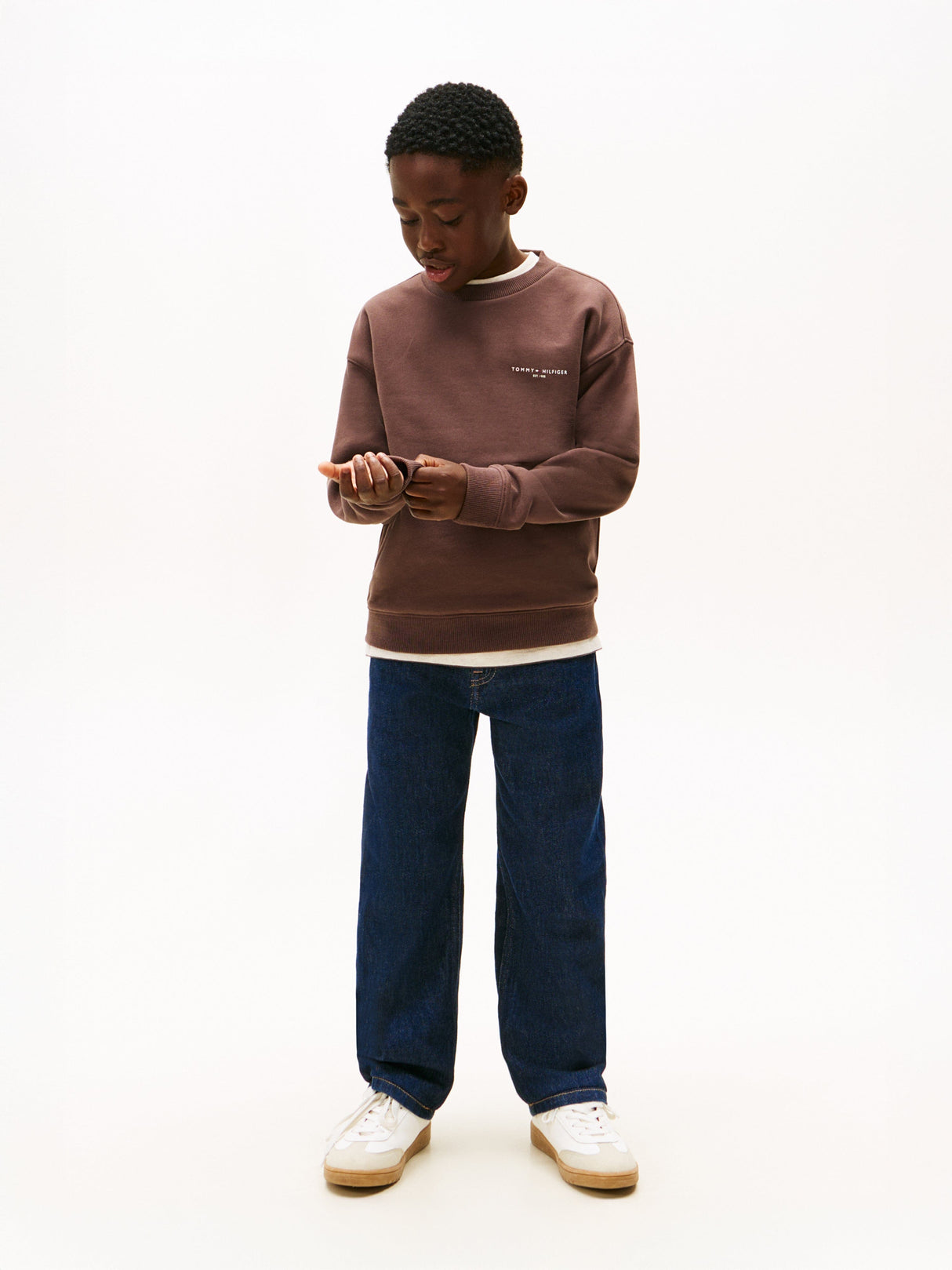 Tommy Hilfiger Kids Mini Corp Sweatshirt in Brown