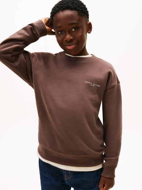 Tommy Hilfiger Kids Mini Corp Sweatshirt in Brown