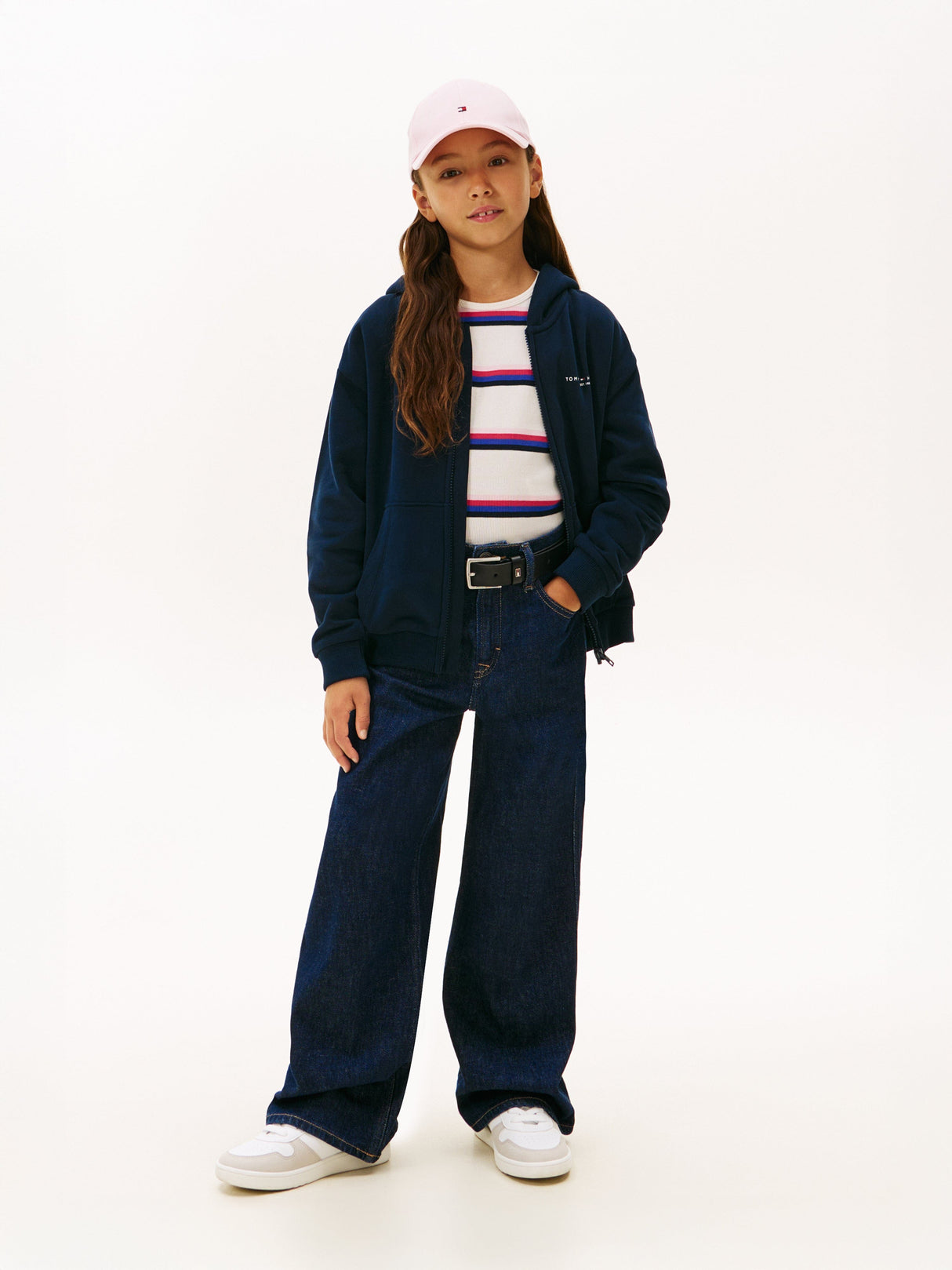 Tommy Hilfiger Kids Mini Corp Zip Up Top in Navy