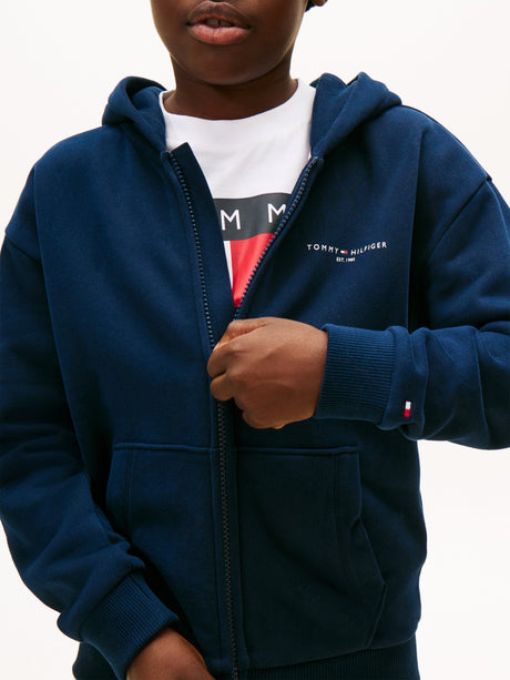 Tommy Hilfiger Kids Mini Corp Zip Up Top in Navy