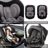 Noordi Fjordi V2 Leather 3in1 with Travel Carrier Car Seat - Shadow Grey (OPEN BOX)