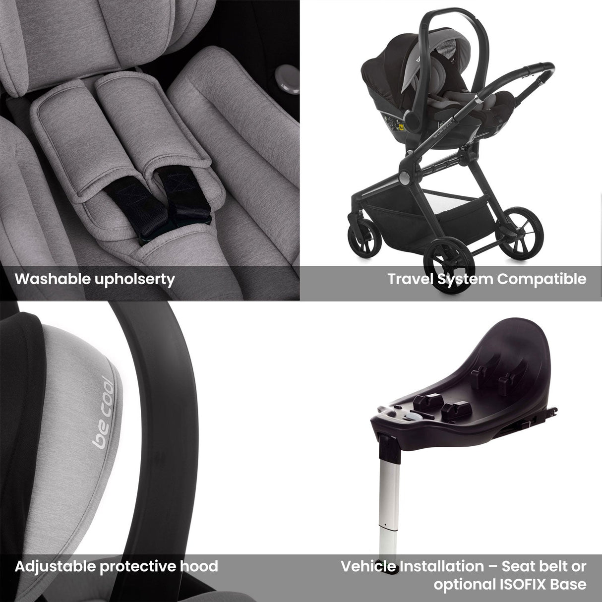 Be Cool Travel Carrier iSize Baby Car Seat, 40-85 cm 0-18 months