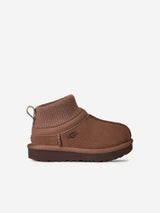 UGG Kids Classic Ultra Stretch Cuff Boots in Brown