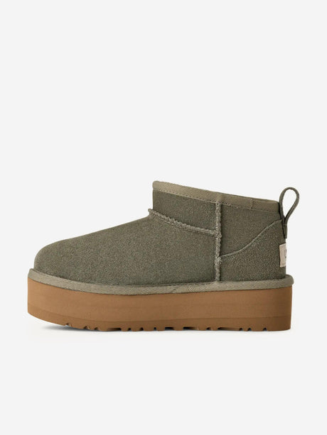 UGG Girls Classic Ultra Mini Platform Boots in Green