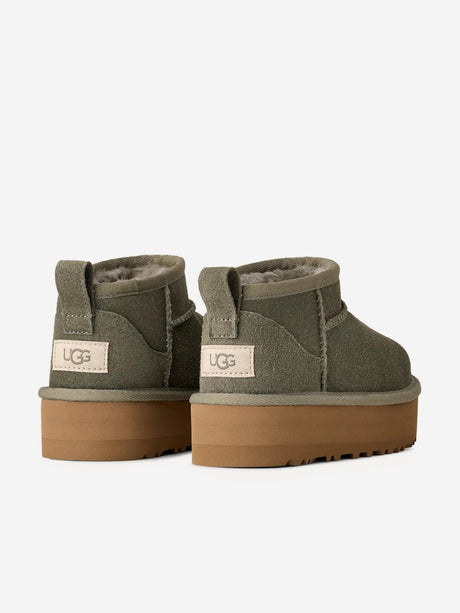 UGG Girls Classic Ultra Mini Platform Boots in Green