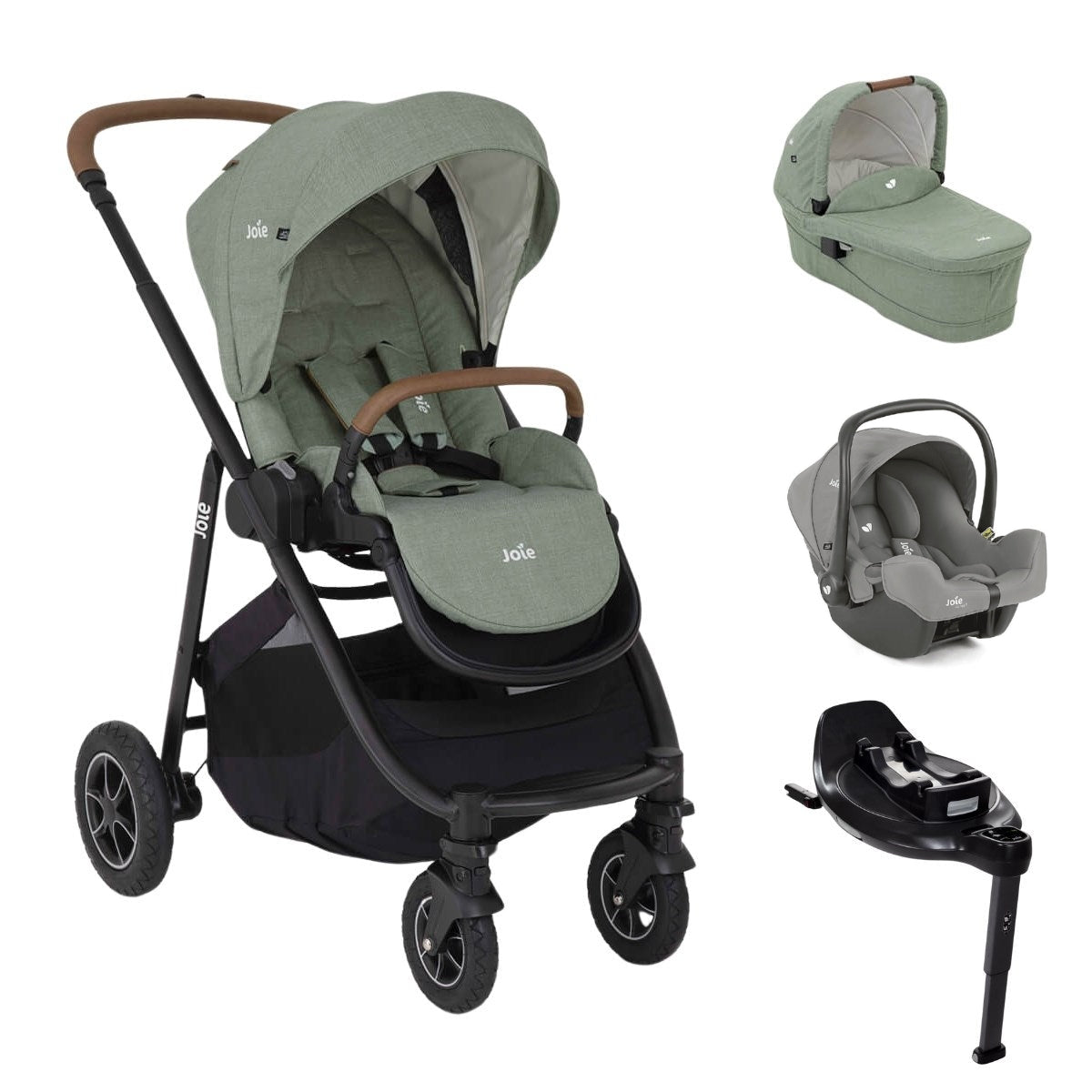 Joie Versatrax Travel System With Rotating Car Seat Bundle, Laurel