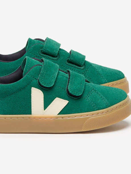 Veja Kids Suede Small Esplar Trainers in Green