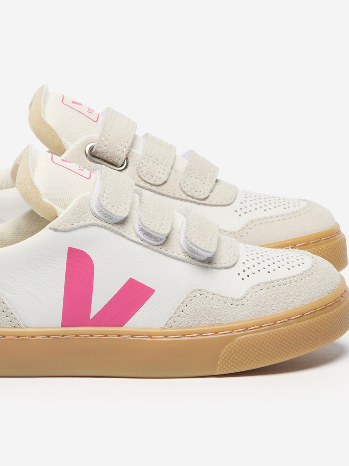 Veja Girls Leather Small V-90 Trainers in White