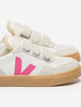 Veja Girls Leather Small V-90 Trainers in White