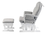 Babylo Brompton Glider & Footstool Grey suedette/White wood