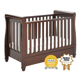 Babymore Eva Sleigh Cot Bed Dropside with Drawer