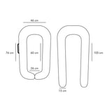 Noordi 2in1 Deluxe Baby Nest & Maternity Pillow with Silver-Ion Cotton, White