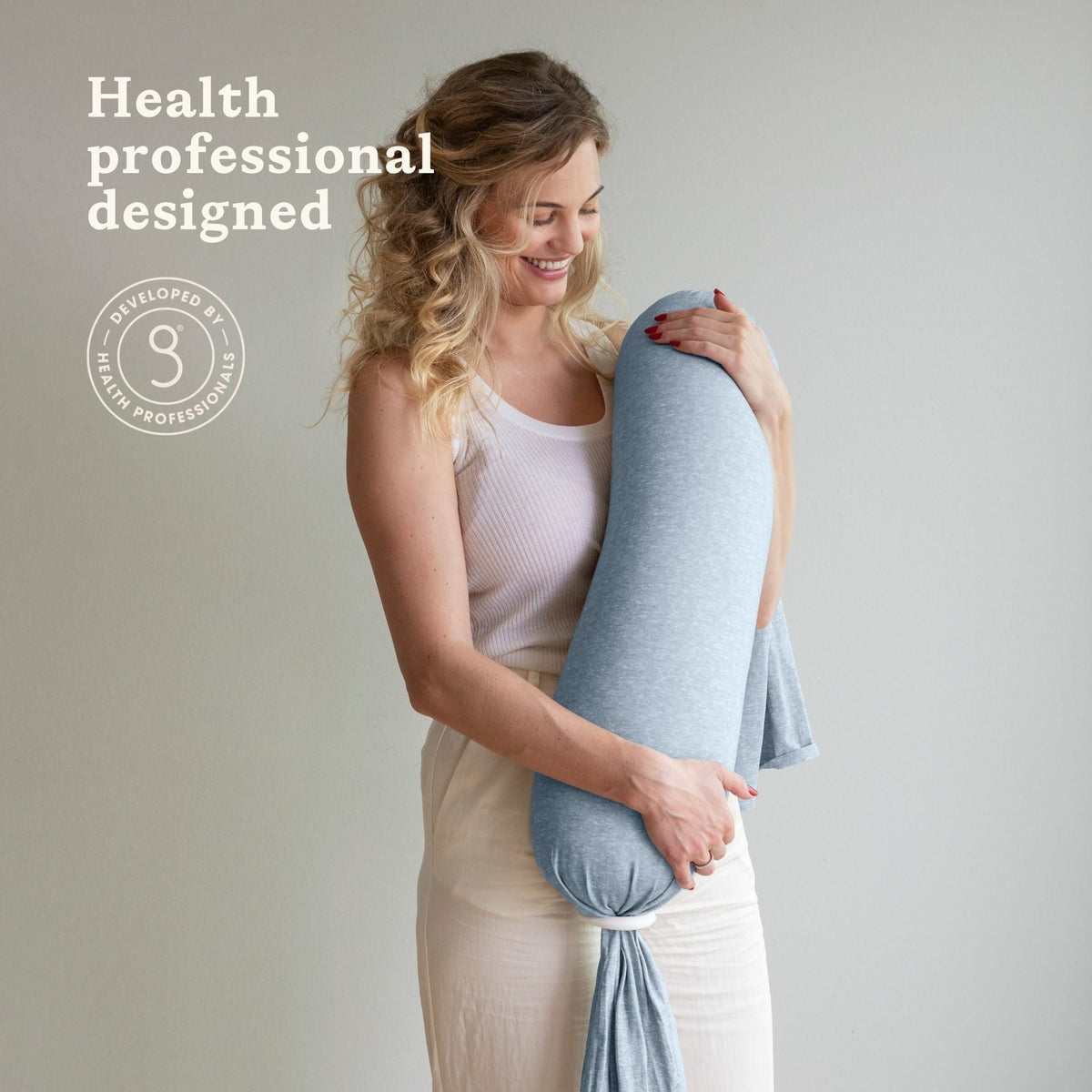 bbhugme Adjustable Nursing & Breastfeeding Pillow - Blue Melange