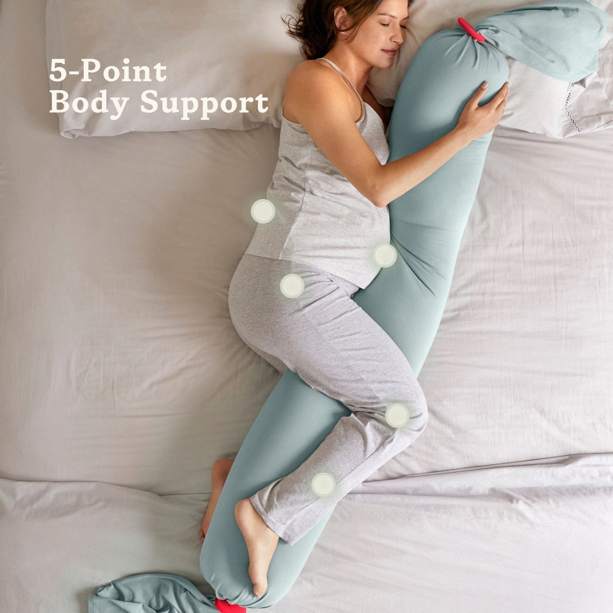 bbhugme Adjustable Pregnancy Pillow with Body Support - Eucalyptus