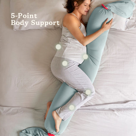 bbhugme Adjustable Pregnancy Pillow with Body Support - Eucalyptus